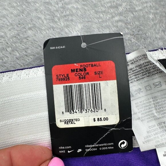 Nike Football Pants Mens Large Purple White Belted Knee Pads Practice 789925-546 - Picture 4 of 13